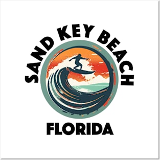 Sand Key Beach - Florida (with Black Lettering) Posters and Art